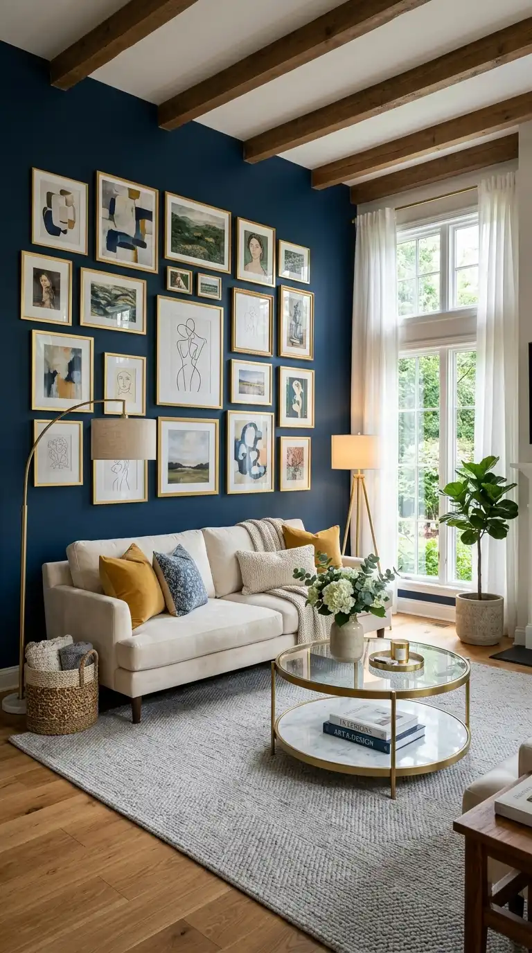 12 Deep Blue Living Room Ideas