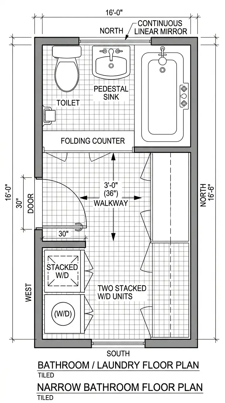 12 Bathroom and Laundry Combo Floor Plans