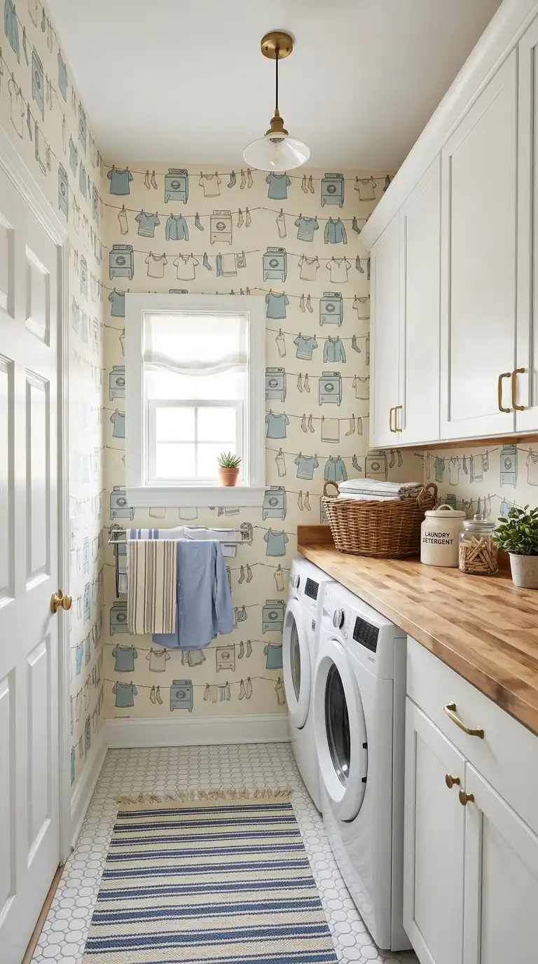 15 Laundry Room Wallpaper Designs