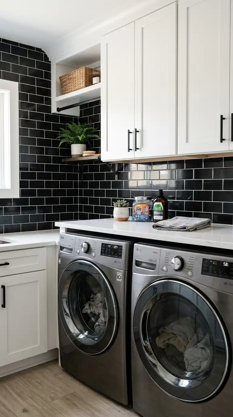 12 Black Laundry Room Designs