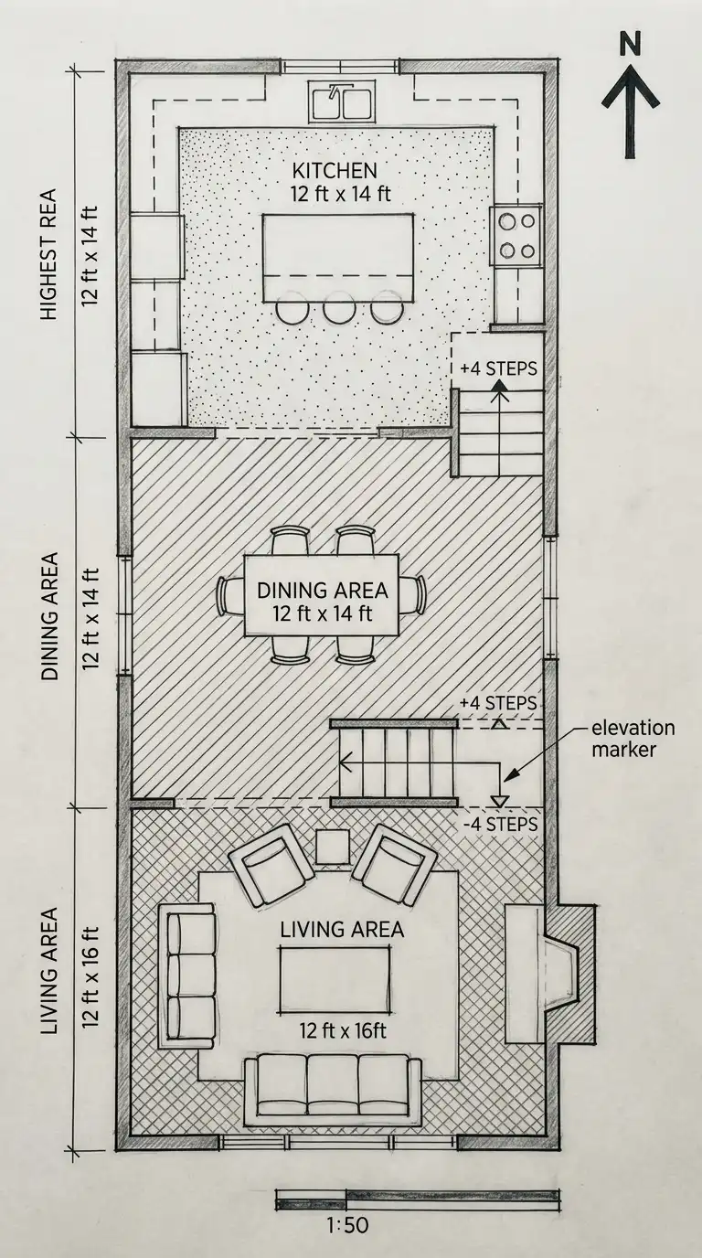 Open Plan Kitchen Dining Living Layout