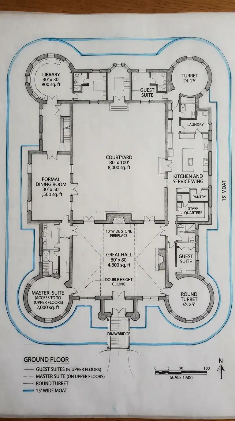 8 Mega Mansions Floor Plans (10,000+ sq ft / 930+ m²)