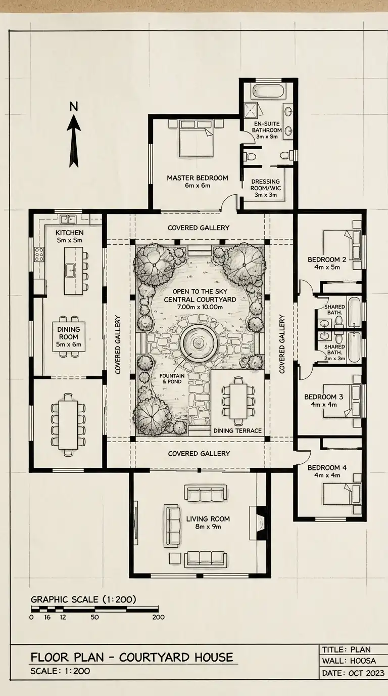 Plan de Maison Moderne 4 Chambres