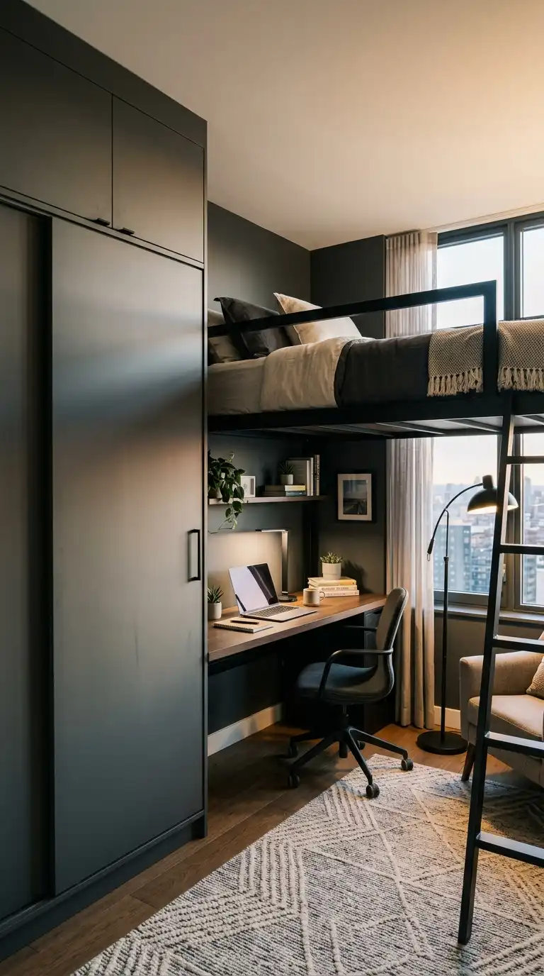 8 Two Door Sliding Wardrobe Laminate Design with Loft Ideas
