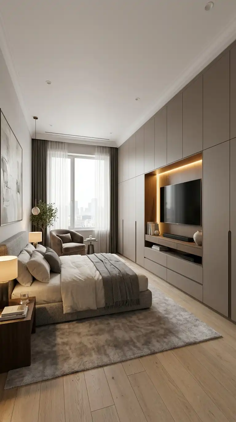 9 Wardrobe with TV Unit Master Bedrooms Modern Luxury Ideas