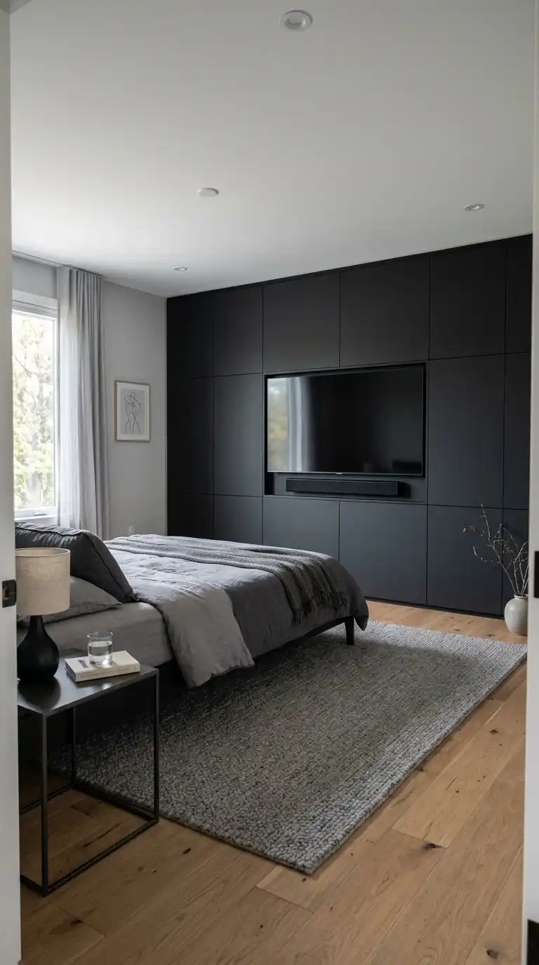 9 Wardrobe with TV Unit Master Bedrooms Modern Minimalist Ideas