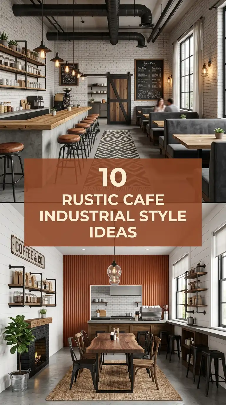 10 Rustic Cafe Industrial Style Ideas