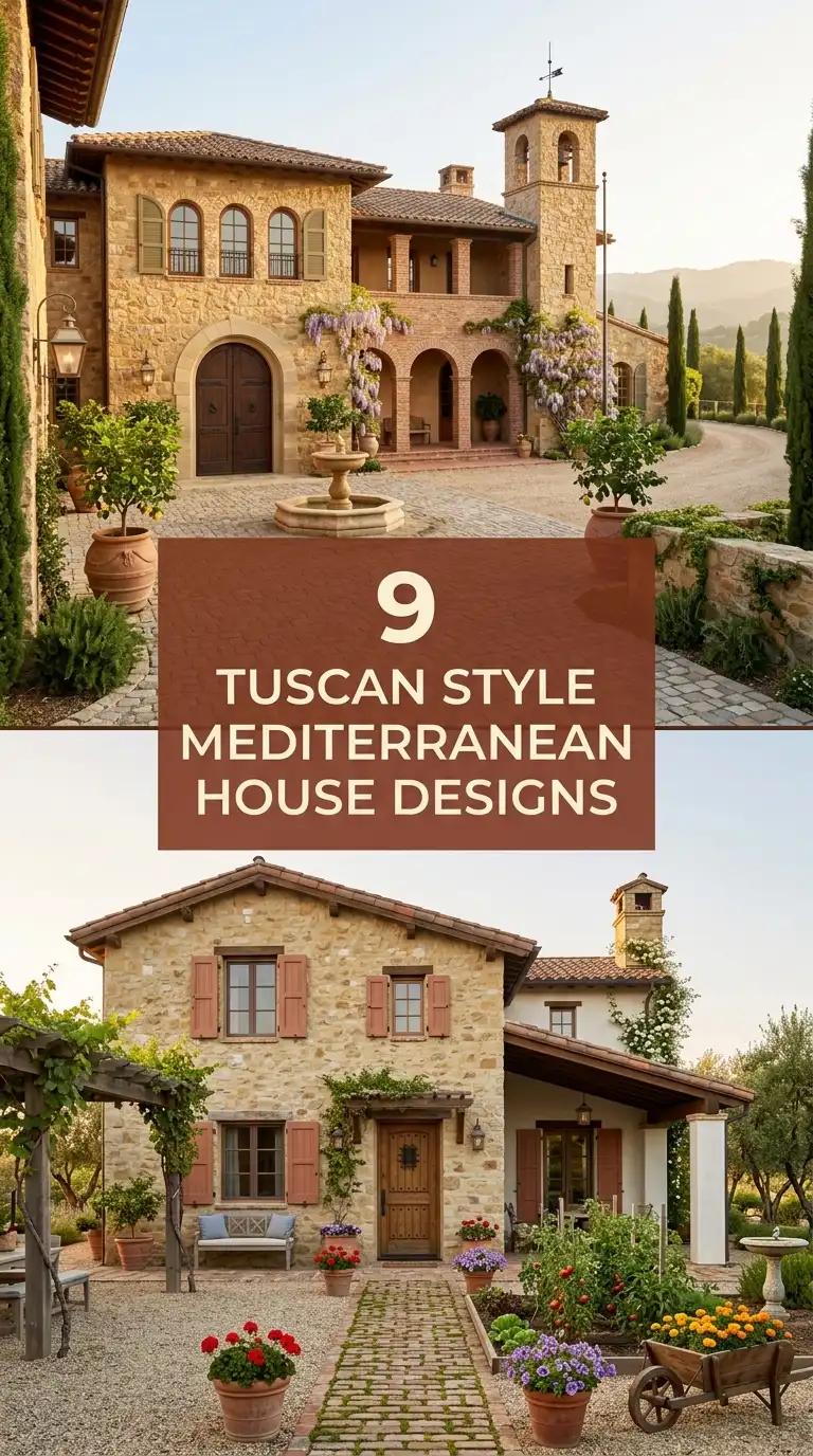 9 Tuscan Style Mediterranean House Designs