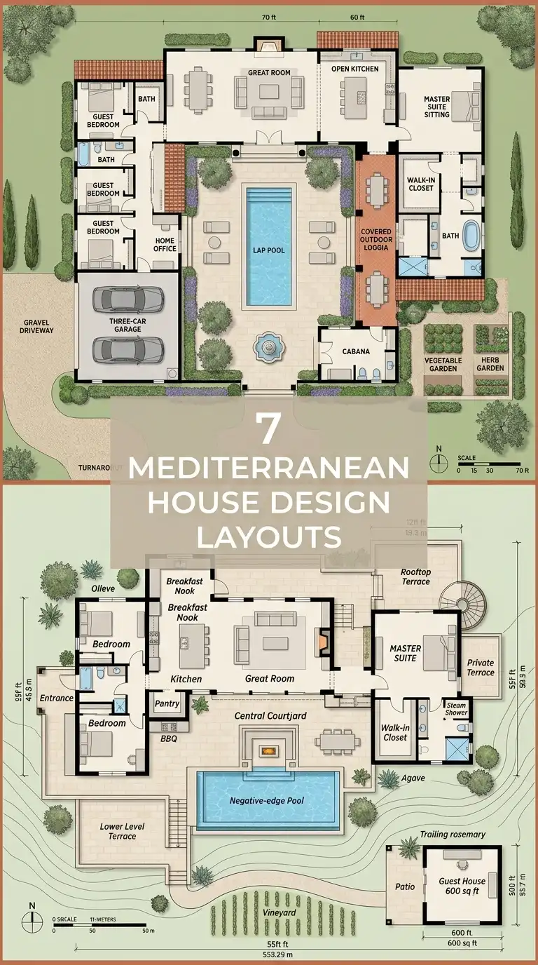 7 Mediterranean House Design Layouts
