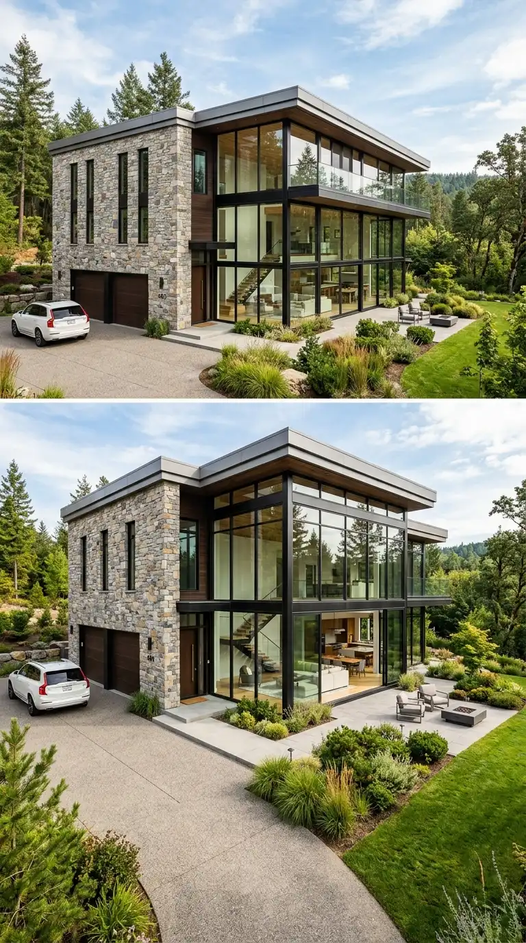 10 Modern Stone and Glass Houses