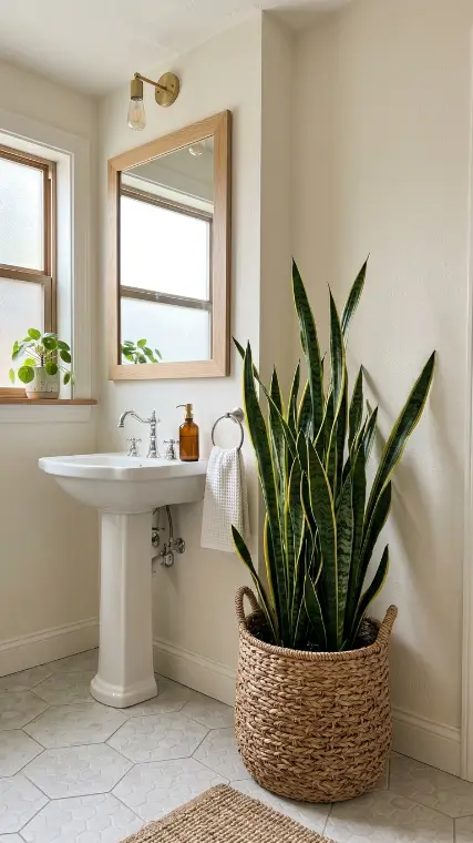 10 Snake Plant Bathroom Decor Ideas