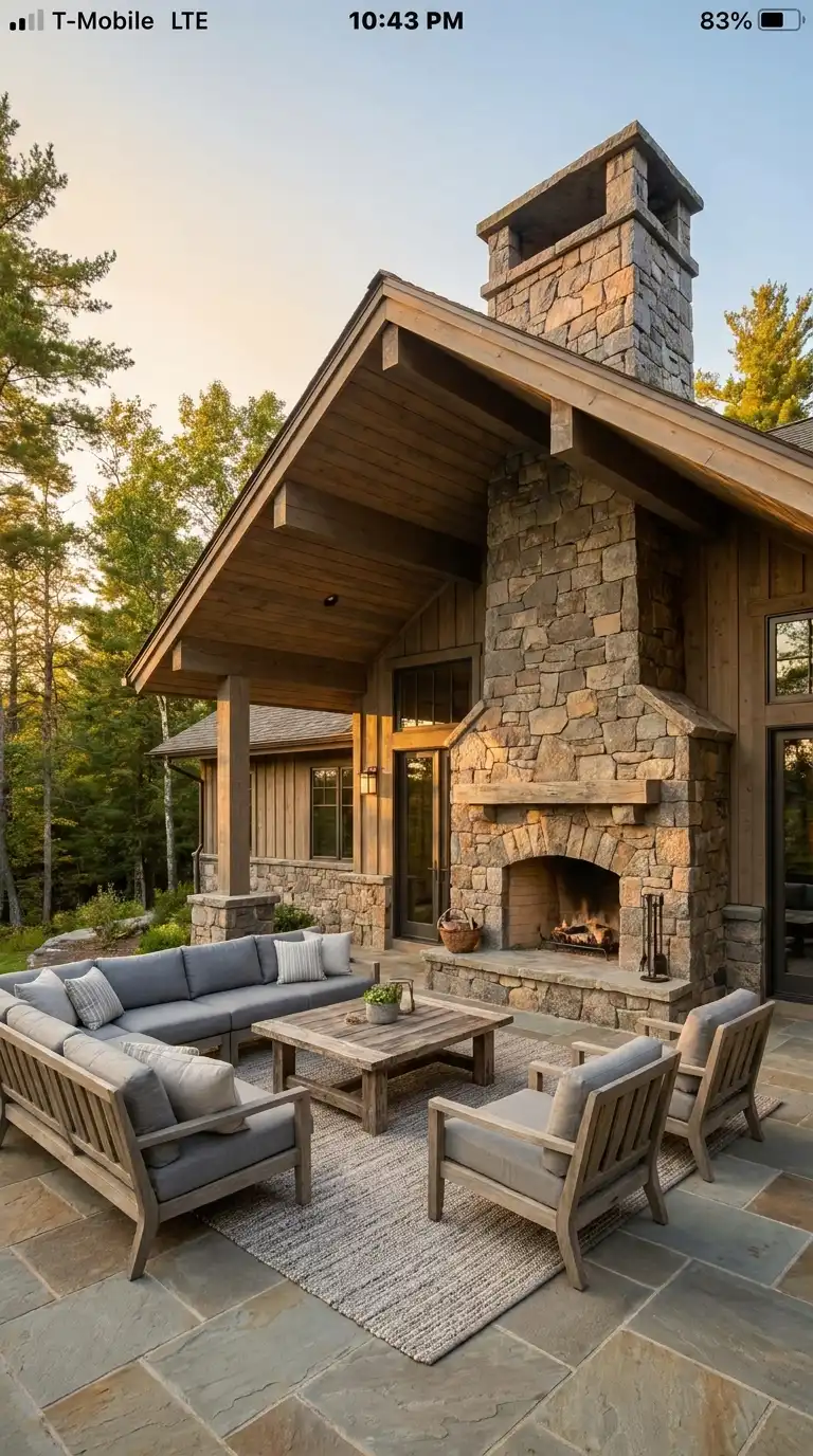 12 Ideas for Outdoor Living Spaces with Desk Roof Attached to a House